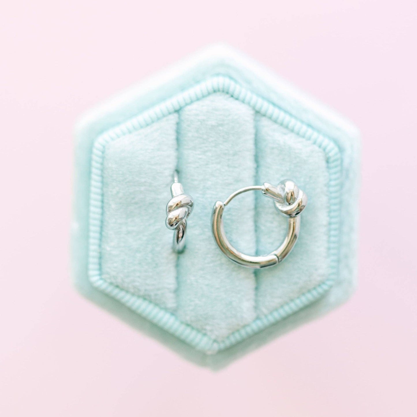 Silver Knotted Huggie