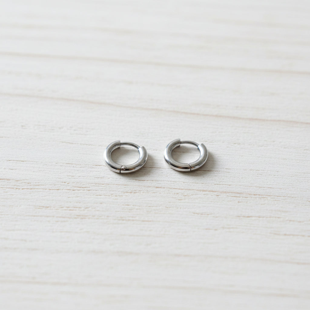 Silver Huggies Earrings: 8mm