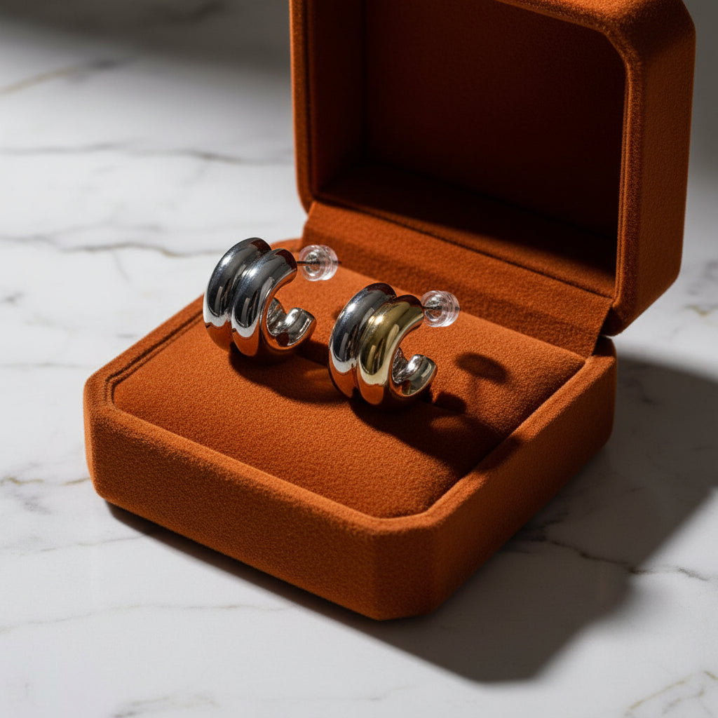 Mixed Metal Band Hoops