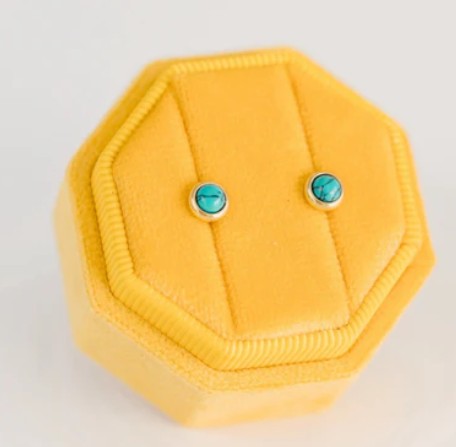 Turquoise Studs in Gold