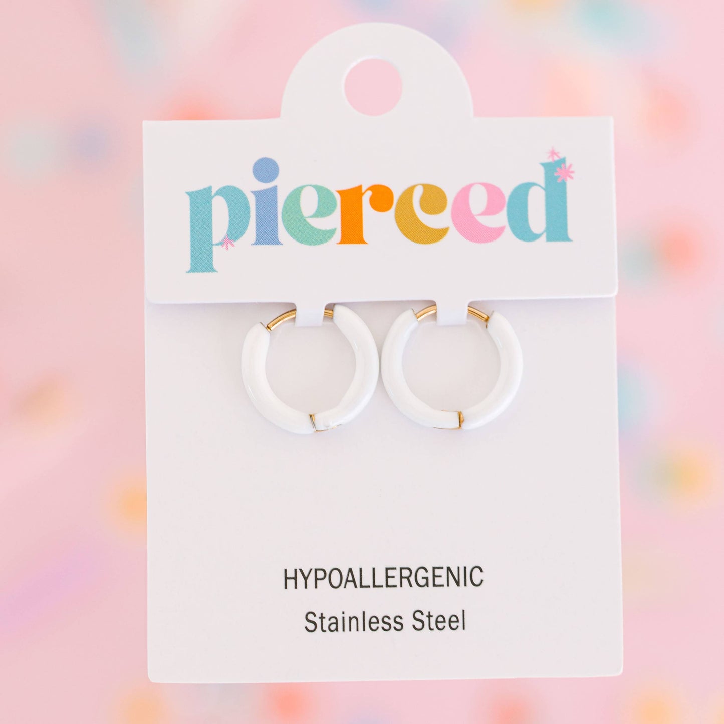 Colored Huggies Earrings: White