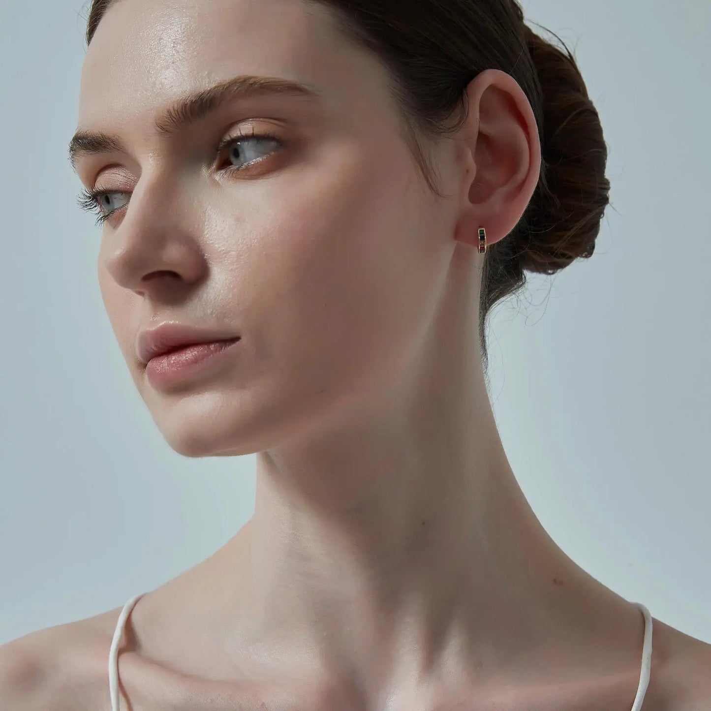 Rainbow Gemstone Hoops