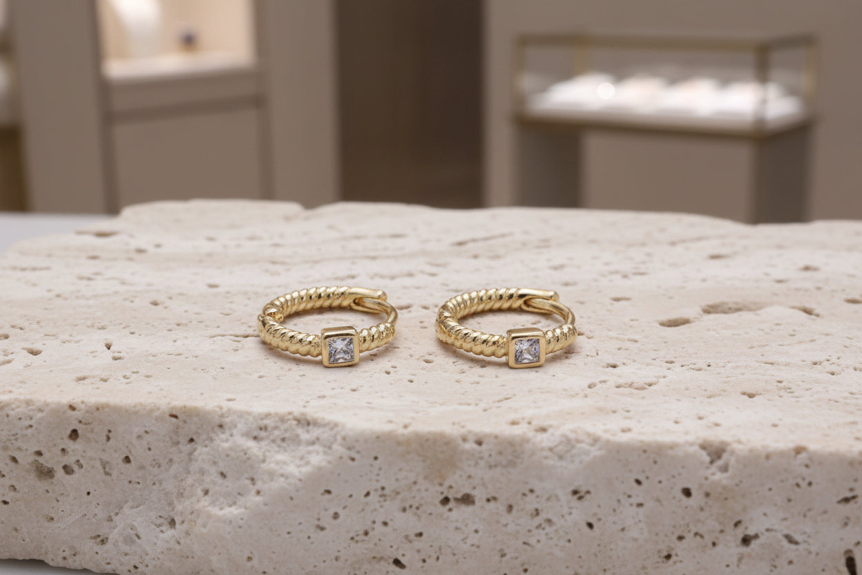 Square Diamond Micro Croissant Huggies