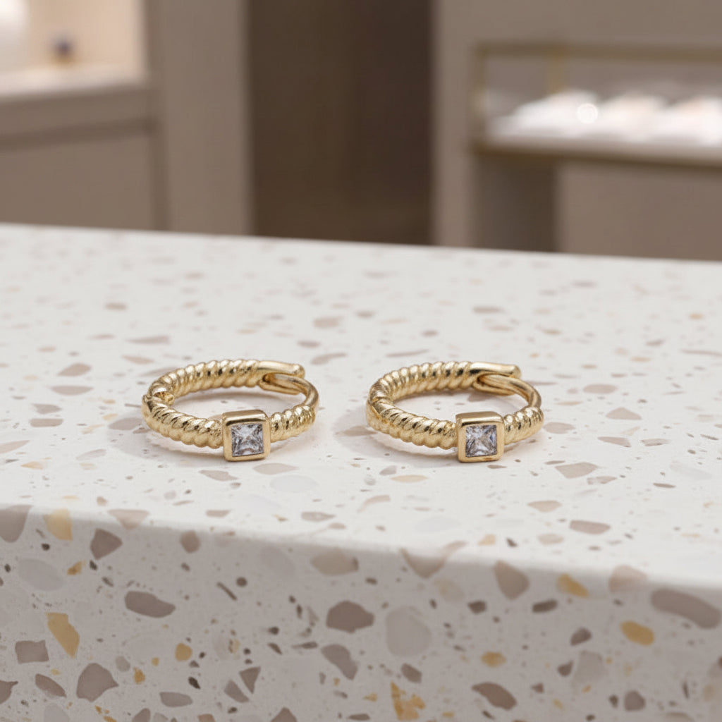 Diamond Ring Huggies
