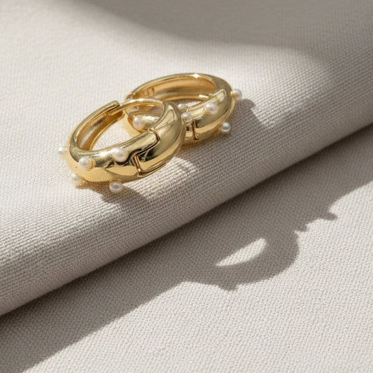 Dewdrop Pearl Hoops