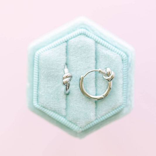 Silver Knotted Huggie