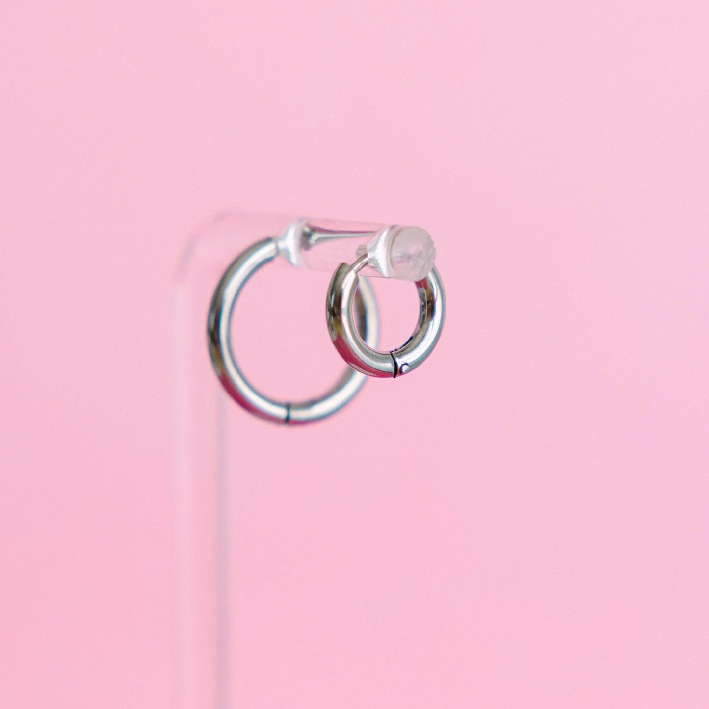 Silver Huggies Earrings: 8mm