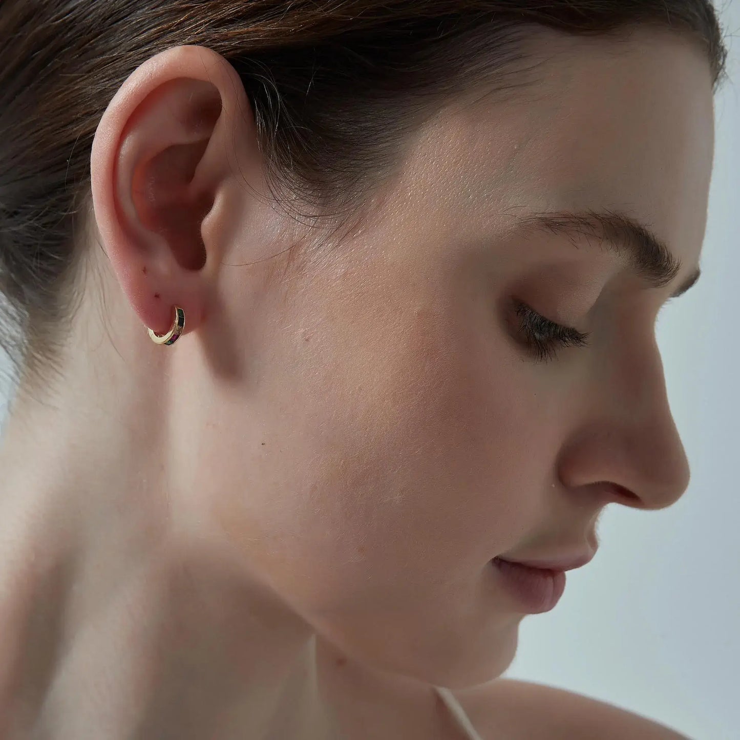 Rainbow Gemstone Hoops