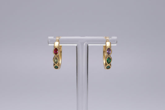 Birthstone Marquise Huggies