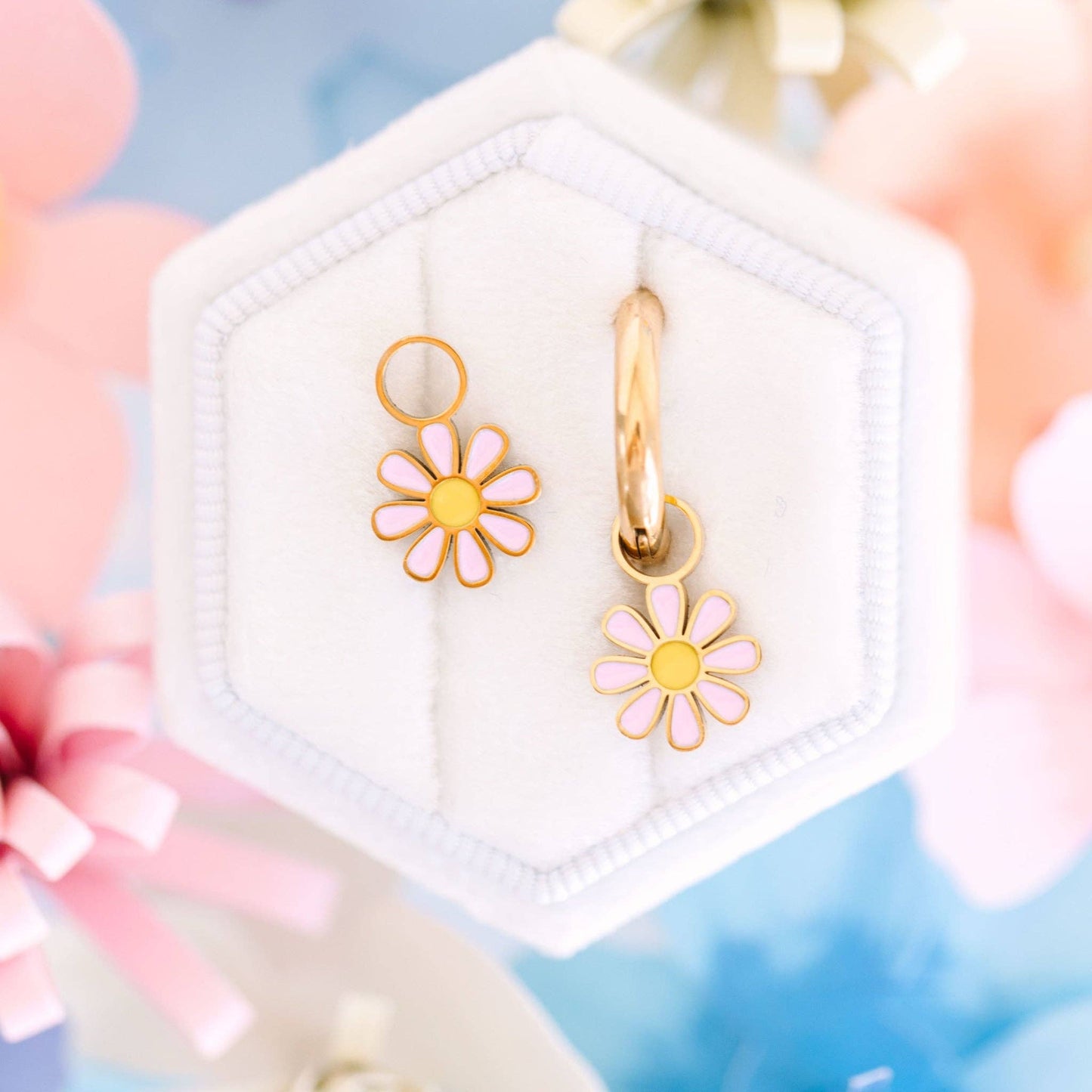 Baby Pink Daisy Charms