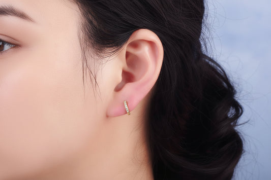 Micro Paved Huggies in Gold