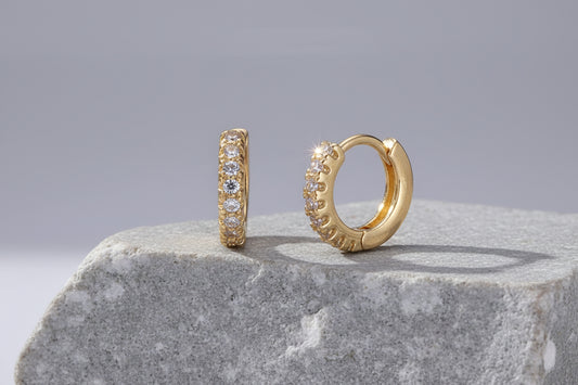 Micro Paved Huggies in Gold