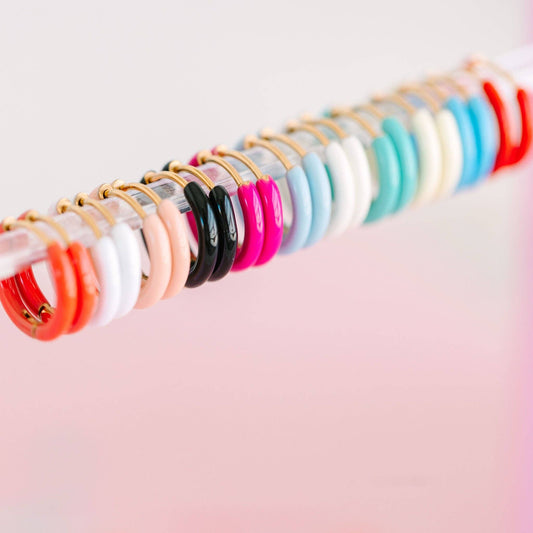 Colored Huggies Earrings: Pink