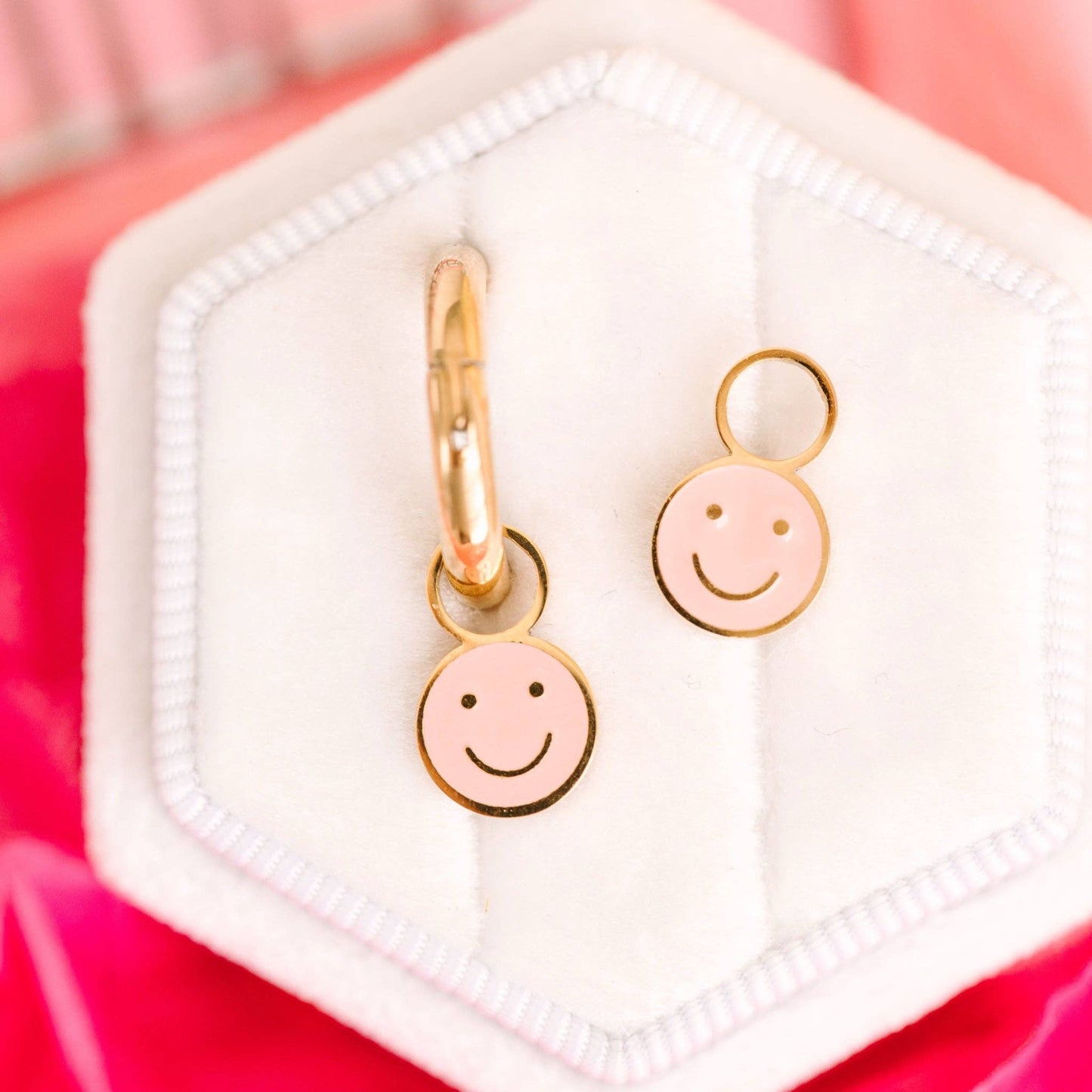 Pink Smiley Charms