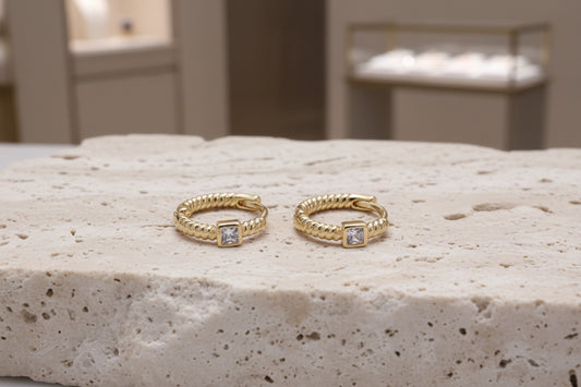 Square Diamond Micro Croissant Huggies