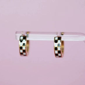 Checkered Hoop Gold
