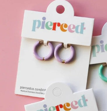 Colored Huggies Earrings: Purple